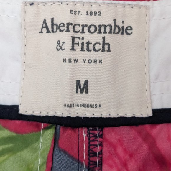 NEW Abercrombie & Fitch Hibiscus Board Shorts MEN M Swim Trunks Hawaii Tropical - Picture 5 of 12